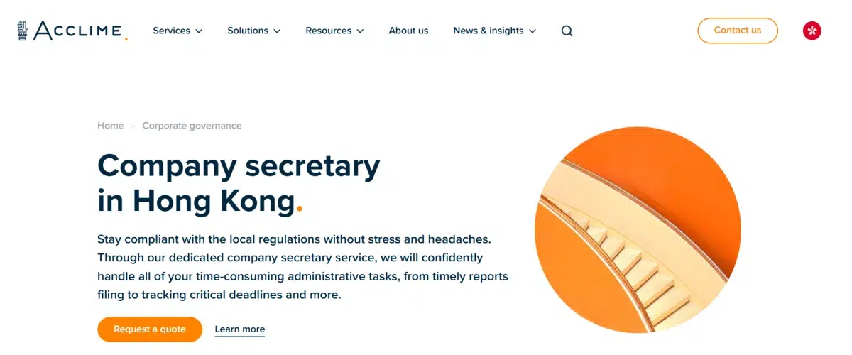 Acclime as one of the top company secretary service providers in Hong Kong
